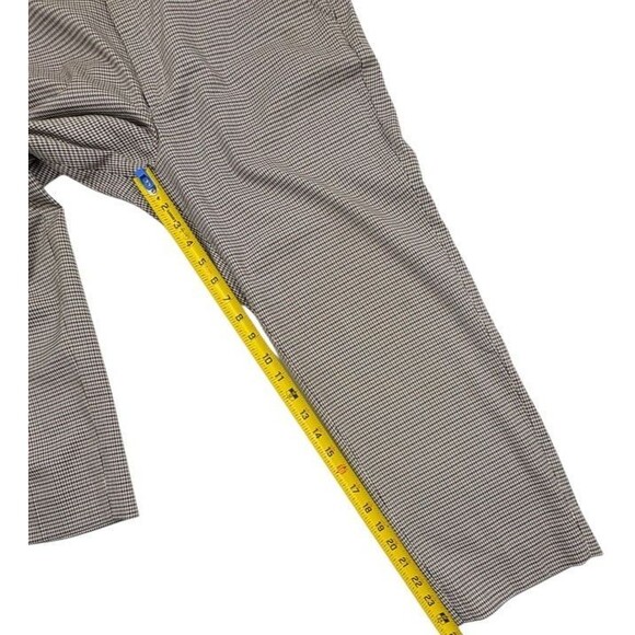 Banana Republic Avery Houndstooth Plaid Ankle Pants Preppy Chic Neutral 12 Short - Picture 12 of 15
